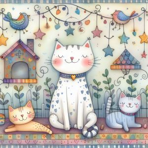 Digital Download Whimsical Cats for Printing!