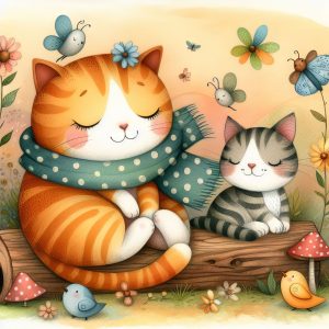 Contented Cats! Whimsical Cats Download for Printing!